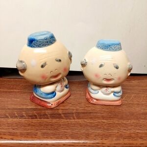 Vintage* 2 Ceramic Coin Slot Bauble Head Dolls
